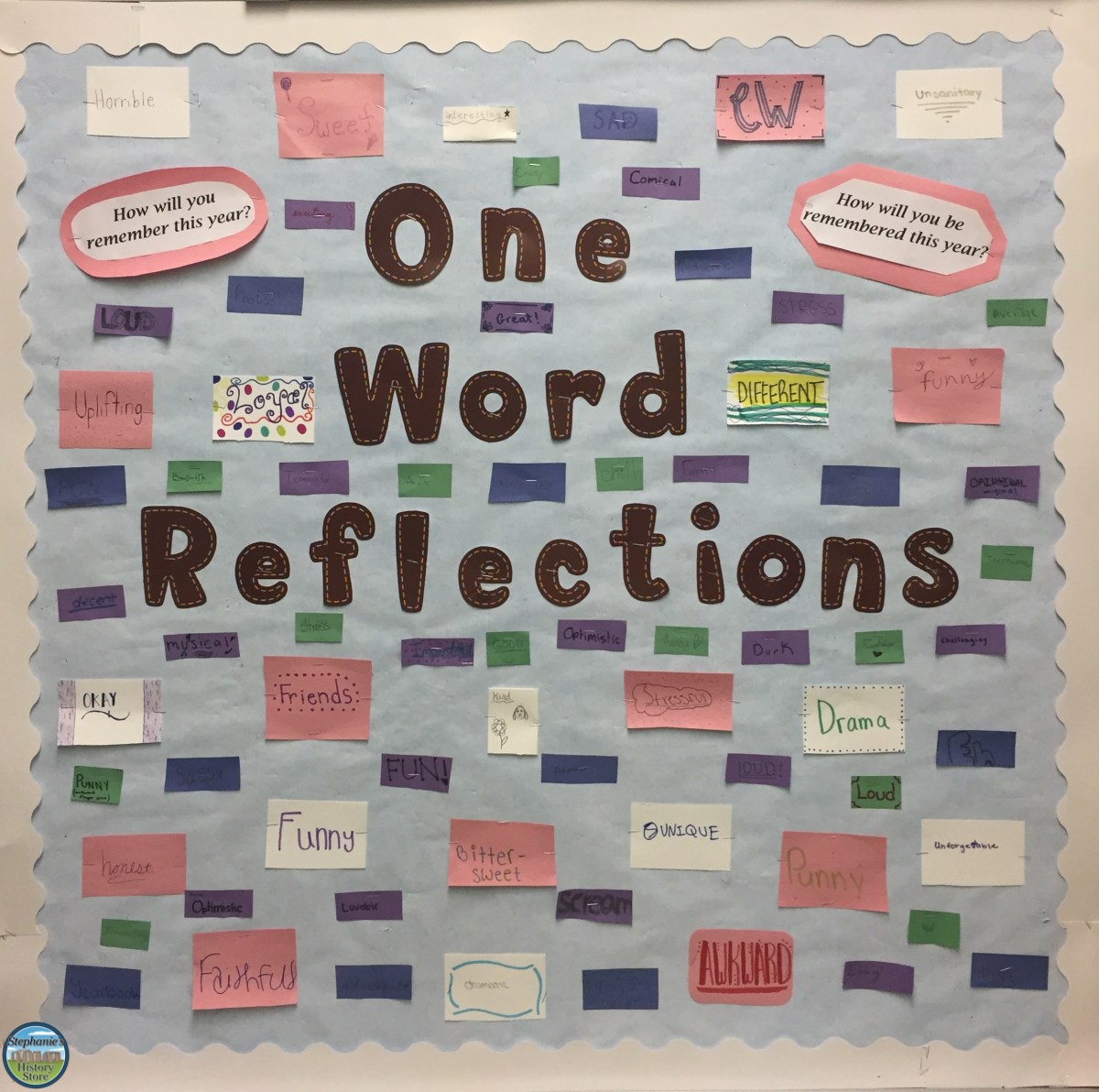 end of year reflection bulletin board--middle school