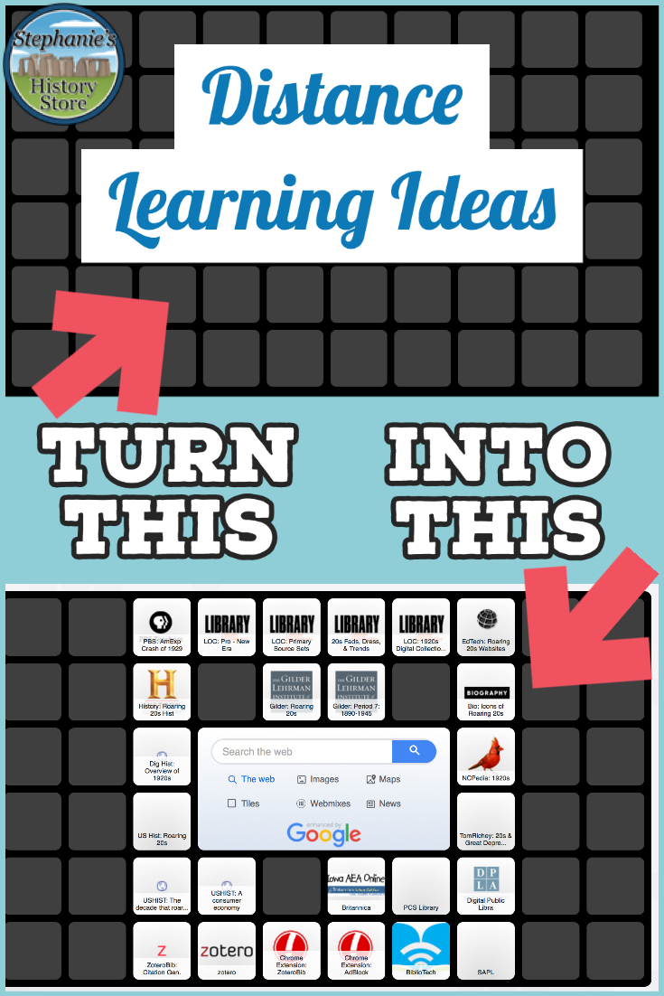 Symbaloo will help organize distance learning resources for yourself and your students.