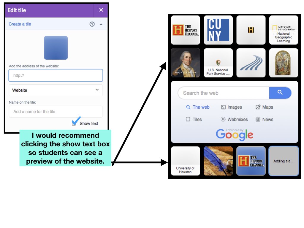 the final steps in creating your Symbaloo